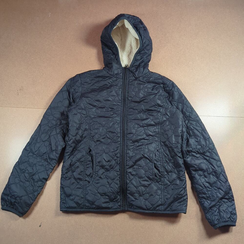 Disney Parks Mickey Mouse Quilted Sherpa Hooded Puffer Jacket Womens XS